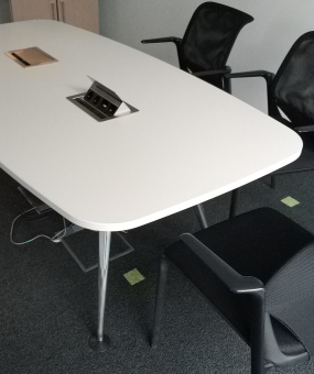 Stół konferencyjny VITRA biały 200x100 chrom