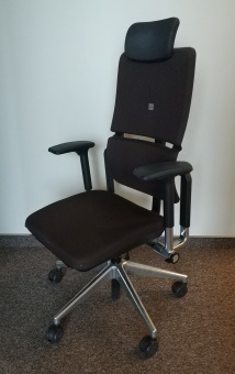 Fotel obrotowy Please tapicerka brąz zagłówek