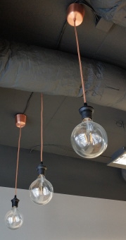 Lampa "żarówka" miedź